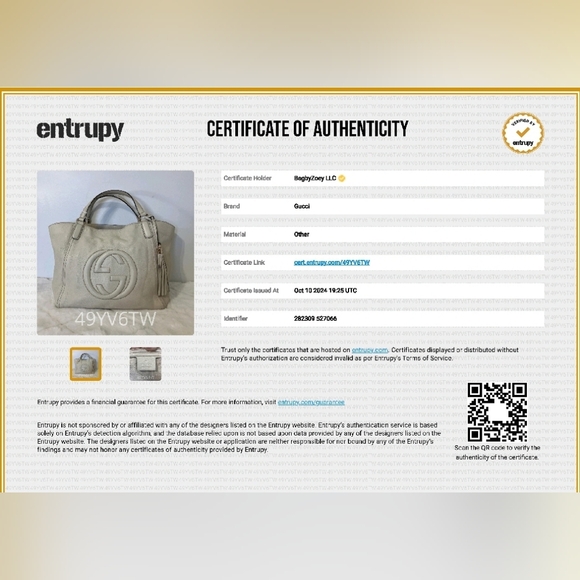 AV12❤️ Gucci Pebbled Calfskin Soho Shoulder Bag - Picture 14 of 14